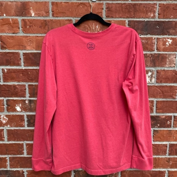 Life Is Good Mens Medium Crusher Tee Red Bucket List Beer Long Sleeve Shirt - Picture 3 of 9